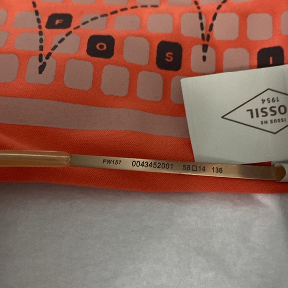 BNWT Fossil F157 Brown Old Rose Rimless Pilot Sunglasses - Picture 4 of 5